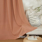 NICETOWN Rustic Linen 96 inch Long Curtains for Living Room, Grommet Privacy Added Thick Linen Weave with Light Filter Window Curtains & Drapes for Bedroom, Terracotta, W42 x L96, 2 Panels