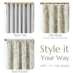 jinchan Floral Linen Blackout Curtains for Bedroom 90 Inches Long