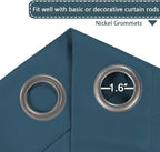 H.VERSAILTEX Blackout Patio Curtains 100 x 108 Inches for Sliding Door Extral Wide Blackout Curtain Panels Thermal Insulated Room Divider - Grommet Top, 9' Tall by 8.5' Wide - Dark Teal