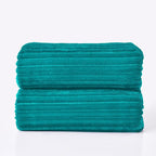 BEDELITE Fleece Blanket Queen Size – 3D Ribbed Jacquard Soft and Warm Decorative Fuzzy Blankets – Cozy, Fluffy, Plush Lightweight Throw Blankets for Couch, Bed, Sofa(Blue, 90x90 inches)