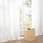 BGment 40 Inches Long White Linen Curtains for Kitchen Cafe Window