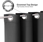 ChrisDowa Grommet Room Darkening Curtains for Bedroom and Living Room - 2 Panels Set Thermal Insulated Blackout Curtains (Dark Grey, 52W x 72L)