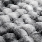 COOVA Faux Fur Throw Blanket for Couch, Cozy Soft and Fuzzy Plush Rabbit Fur Bubble Blanket for Sofa Bedroom Living Room, 50x60 Inches Tie Dye Light Grey