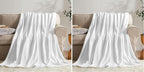 KMUSET Fleece Blanket Throw Size White Lightweight Super Soft Cozy Luxury Bed Blanket Microfiber (Pack of 2)