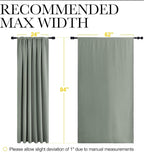 NICETOWN 2 Panels Blackout Curtains, Rod Pocket Thermal Insulated Drapes 84 inches Long, Easy-Care Modern Home Decoration Sunshades for Guest Room, Living Room, Office, 62 x 84 Inch, Greyish Green