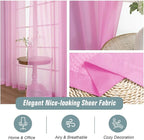 Light Pink Sheer Curtains for Window 96 Inches Long 2 Panels, Soft Airy Light Filtering Voile Sheer Curtains for Living Room Bedroom, Dual Rod Pocket Elegant Window Drapes, 2x42Wx96L Inches