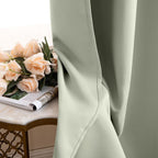 MIULEE Sage Green Blackout Bedroom Curtains Drapes 90 Inch Long 52"x90"