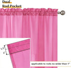 Aiyufeng Hot Pink Sheer Curtains 63 Inch Length 2 Panels Set for Living Room, Light Filtering Hot Pink Window Sheers Drapes for Bedroom, Each 42" W x 63" L