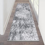 HEBE Hallway Runner Rug 2'x6' Washable Vintage Distressed Area Rugs Non Slip Laundry Rug Runner Boho Floor Carpet Runners for Hallways Entryway Laundry Room Kitchen Bathroom