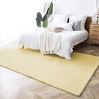 Ashler Faux Fur Rug, Ultra Soft Faux Rabbit Fur, Yellow Area Rugs, 6 x 9 Feet Rectangle, Machine Washable Nursery Decor Throw Rugs for Bedroom, Kids Room, Living Room