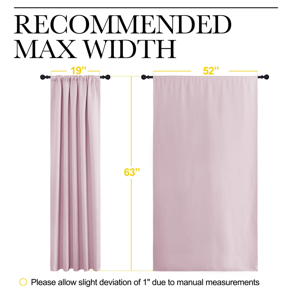 NICETOWN Room Darkening Curtains and Drapes - Thermal Insulated Rod Pocket Room Darkening Draperies for Dining Room (Lavender Pink, 2 Pieces, 52 inches Width by 63 inches Length)
