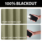 Yakamok Sage Linen Textured Curtains 63 Inches Long for Living Room
