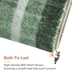 OPPODREAM Border Soft Area Rugs 6x9, Washable Green Rug with Non Slip Backing, 6 x 9 Faux Cashmere Low-Pile 6x9 Carpet