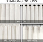 Nanspring Extra Wide 100x108 Inch Linen Curtains for Living Room Divider Light Filtering Semi Sheer Curtains for Sliding Door Beige White Coastal Decor Floor to Ceiling Window Curtain Panel