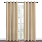 NICETOWN Bedroom Room Darkening Draperies - Home Fashion Thermal Insulated Solid Grommet Room Darkening Window Curtains for Hall Room (1 Pair, 55 inches Wide by 86 inches Long, Beige)