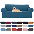 Cupuamon 2026 New Stretch Oversized Sofa Slipcovers Couch Sofa Cover for 4 Seater Furniture Protector Covers with Elastic Bottom Jacquard Fabric Small Checks for Pets, Kids - Peacock Blue