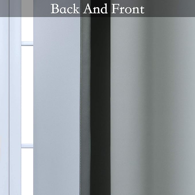 SimpleHome Ombre Room Darkening Curtains 54 inches Length for Bedroom,Grommet Gradient Light Blocking Grey Gradient Window Curtains for Living Room,2 Panels, 42x54 inches