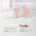 8x10 Area Rugs for Living Room: Fluffy Shag Soft Washable Rug Large Fuzzy Plush Indoor Carpet for Bedroom Nursery Playroom Kids Girls Boys Room (White, 8'x10')