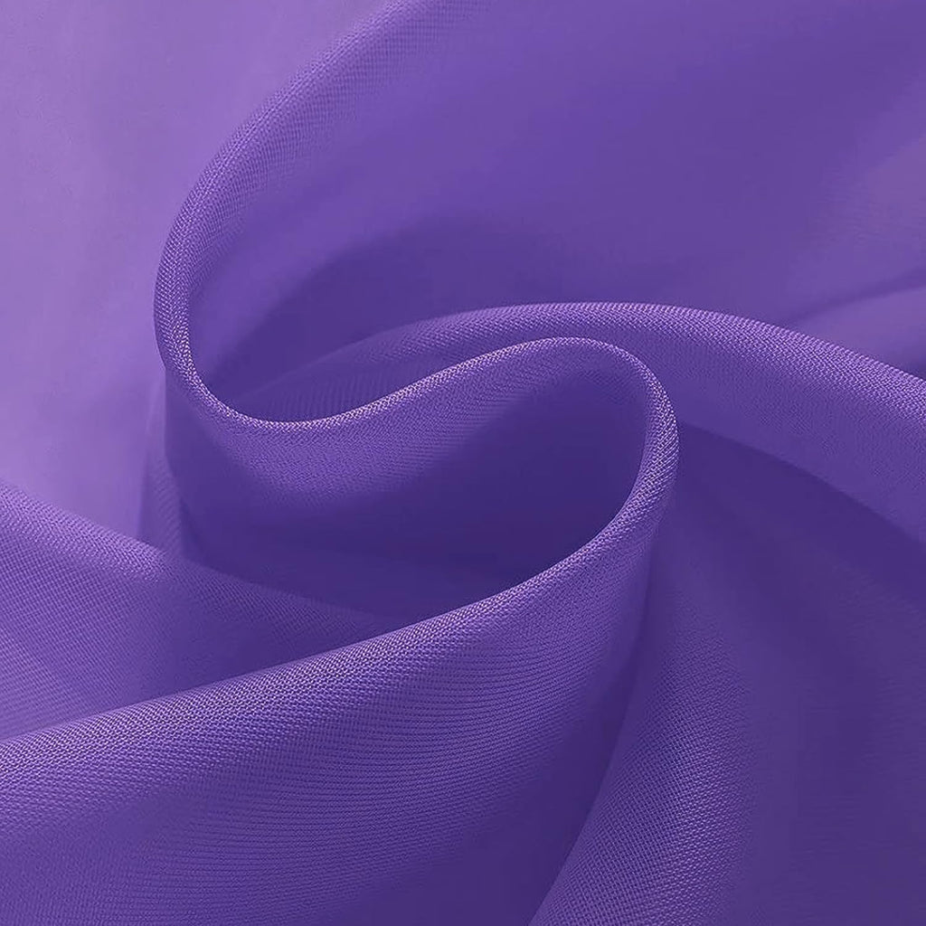 SpaceDresser Sheer Voile Window Treatment Rod Pocket Curtain Panels for Kitchen Bedroom Living Room Drapes Sunlight Filtering Privacy Semi Home Decor Assorted (Purple, 52 W x 63 L)