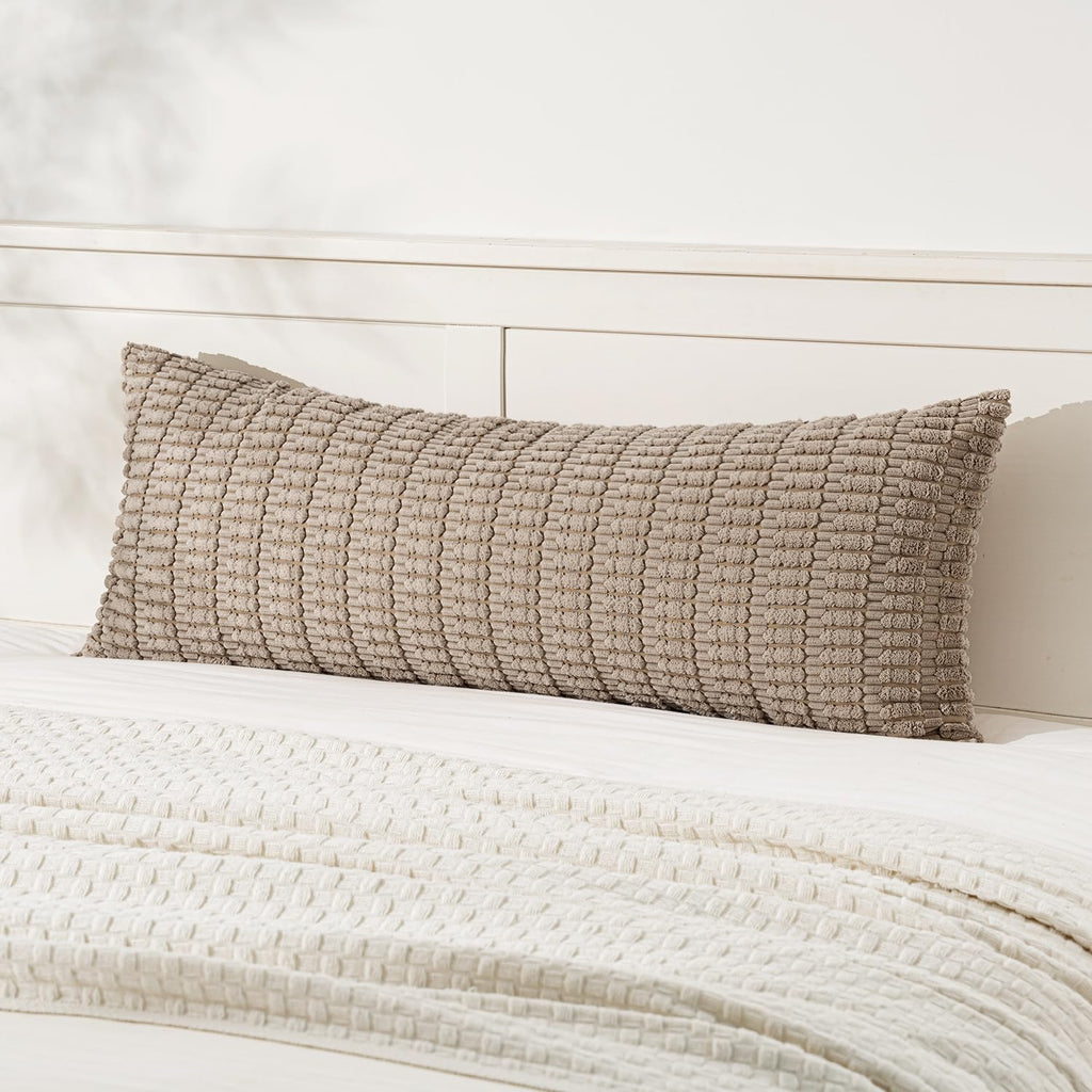 MIULEE Corduroy Decorative Throw Pillow Covers 20x20 Crimson Pack of 2
