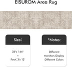 Washable 3x12 Runner Rug - Non-Slip Vintage Runner Rug for Entryway Low-Pile Medallion Long Rugs for Hallway Waterproof Traditional Runner Rugs Indoor Thin Rug for Kitchen (Beige)