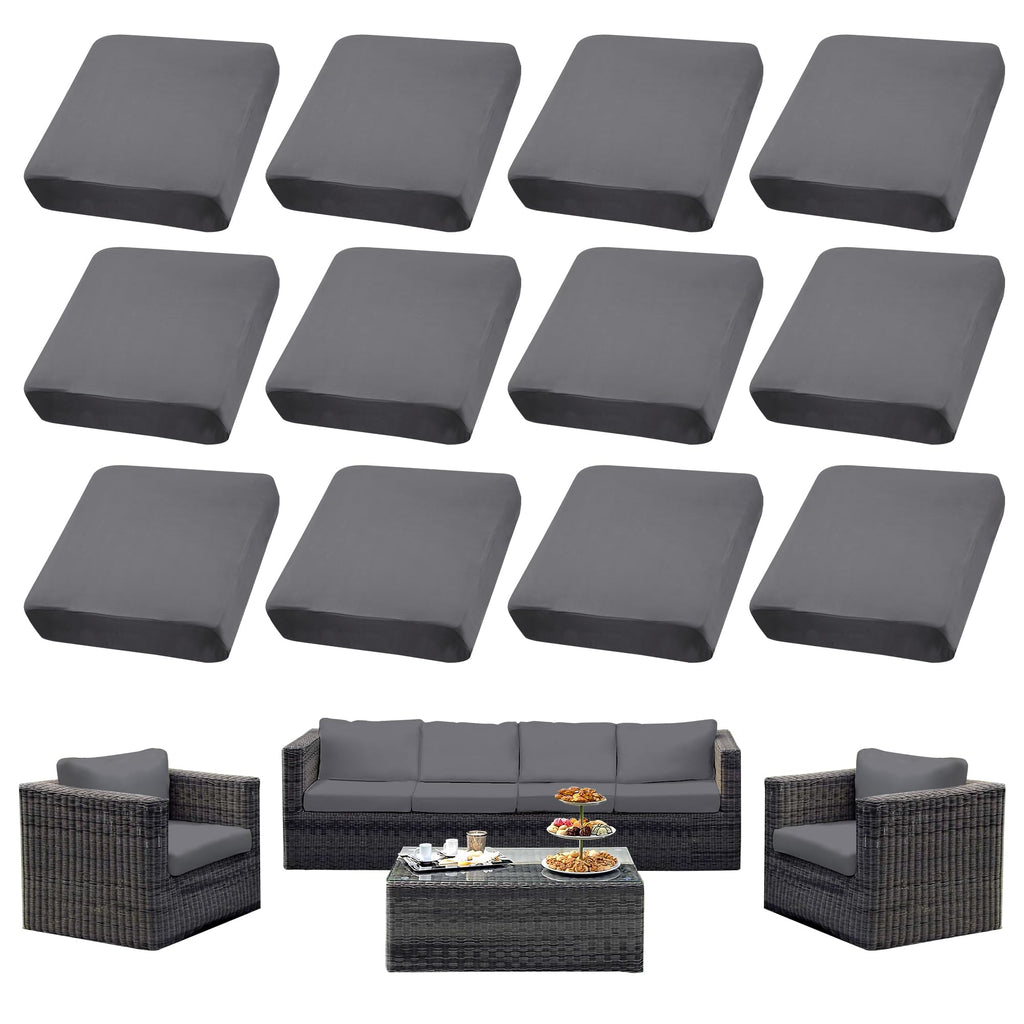 SUKAIKEQA 8PCS Patio Cushion Covers.Patio Furniture Couch SeatSlipcovers