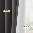 Yakamok Charcoal Grey 100% Blackout Curtains 63 Inches Long 50" Wide 2 Panel