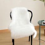 linmopm Faux Fur Rug Sheepskin Shag Fluffy Fuzzy White 2x3 ft Small Rugs for Bedroom Bedside Bed Floor Living Room Plush High-Density Cushion Carpet Super Sofa Cover