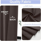 Simplebrand Blackout Extra 10ft Curtains for Patio 120 Inches Long 2 Panels Set, Solid Thermal Insulated Energy Saving Rod Pocket Window Treatment Curtains Blackout Drapes, 50" Wx120 L, Chocolate
