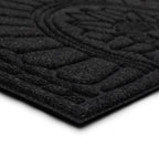 Mohawk Home Entryway Door Mat 2' X 3' All Weather Outdoor Non Slip Recycled Rubber Doormat, Rope Impressions Black