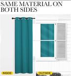 NICETOWN Room Darkening Curtains 63 inch Length 2 Panels, Thermal Insulated Grommet Blackout Curtains for Modern Casual Elegant Bedroom Kids Room Theme Decoration (Peacock Teal, 2 Pieces, W42)