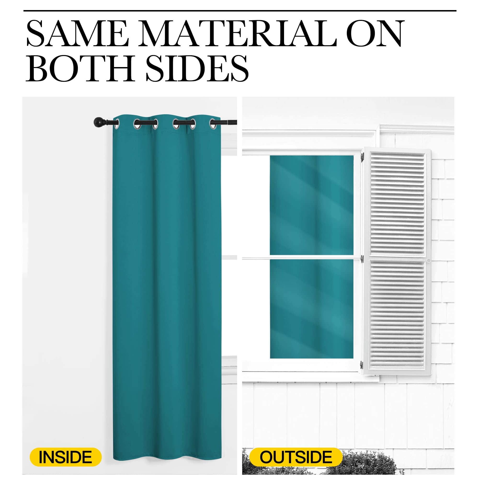 NICETOWN Room Darkening Curtains 84 inch Length 2 Panels, Thermal Insulated Grommet Blackout Curtains for Modern Casual Elegant Bedroom Kids Room Theme Decoration (Peacock Teal, 2 Pieces, W42)