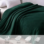 Exclusivo Mezcla Fleece Forest Green Throw Blanket for Couch, Sofa, Super Soft and Warm Blankets, All Season, Cozy, Plush, Lightweight, 50x60 Inches