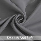 Yakamok Room Darkening Gray Blackout Curtains Thermal Insulated Grommet Curtain Panels for Bedroom, 42W x 72L, Grey, 2 Panels