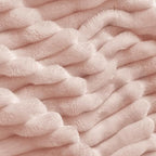 BEDELITE Fleece Throw Blanket for Couch – 3D Ribbed Jacquard Soft and Warm Decorative Fuzzy Blanket – Cozy, Fluffy, Plush Lightweight Light Pink Throw Blankets for Bed, Sofa, 50x60 inches