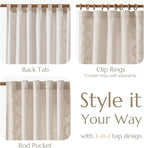 jinchan Belrose Lined Linen Blend Curtains Boho Floral Curtains for Bedroom 96 Inch Length Ivory Embroidered Drapes Rod Pocket Farmhouse Flower Drapes for Living Room Window Treatments Set 2 Panels