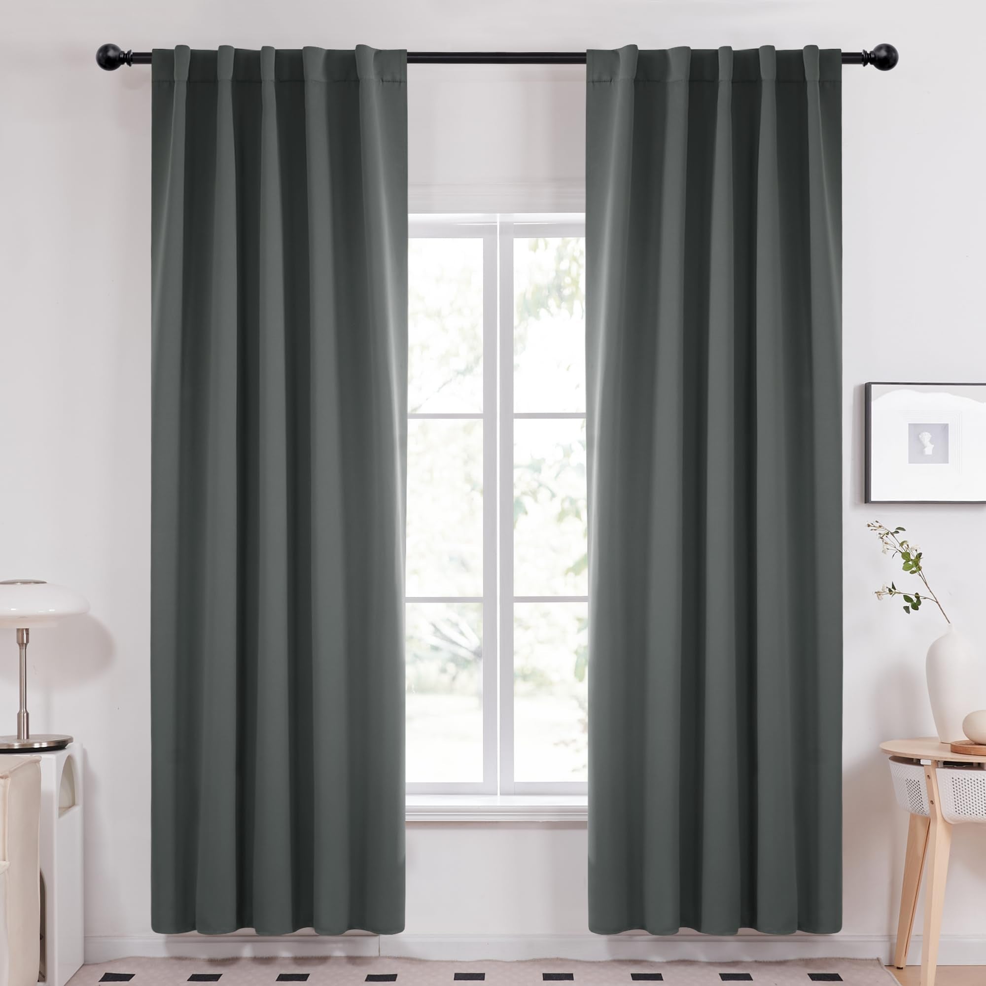Deconovo Blackout Curtains for Bedroom, Living Room Curtains 84 Inches Long
