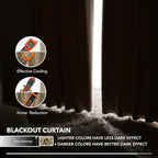 Deconovo Blackout Curtains for Kitchen Window Back Tab and Rod Pocket Curtains Room Darkening Curtains 52Wx45L Inch Khaki 2 Panels