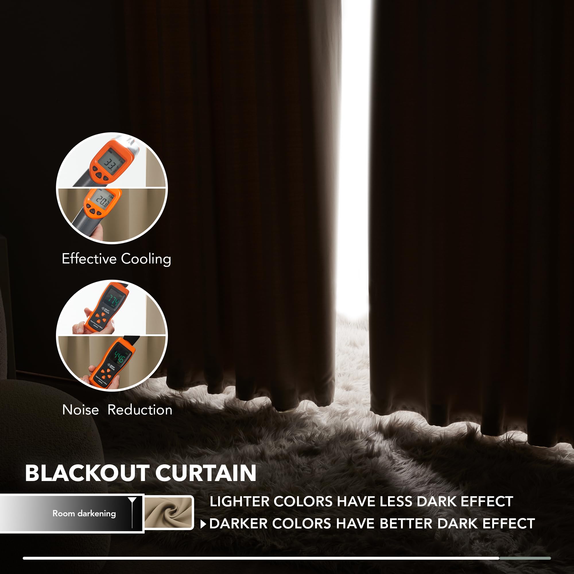 Deconovo Blackout Curtains for Bedroom, Living Room Curtains 95 Inches Long