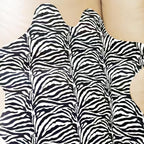 Faux Fur Zebra Animal Print Rug Perfect Throw Area Rug Carpet Floor Mat for Office/Kids Room/Under Tables/Smaller Area 3.6x2.3 feet