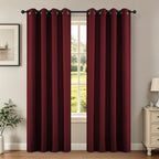 Joydeco Blackout Curtains for Bedroom 95 Inch Drapes 2 Panels Burgundy