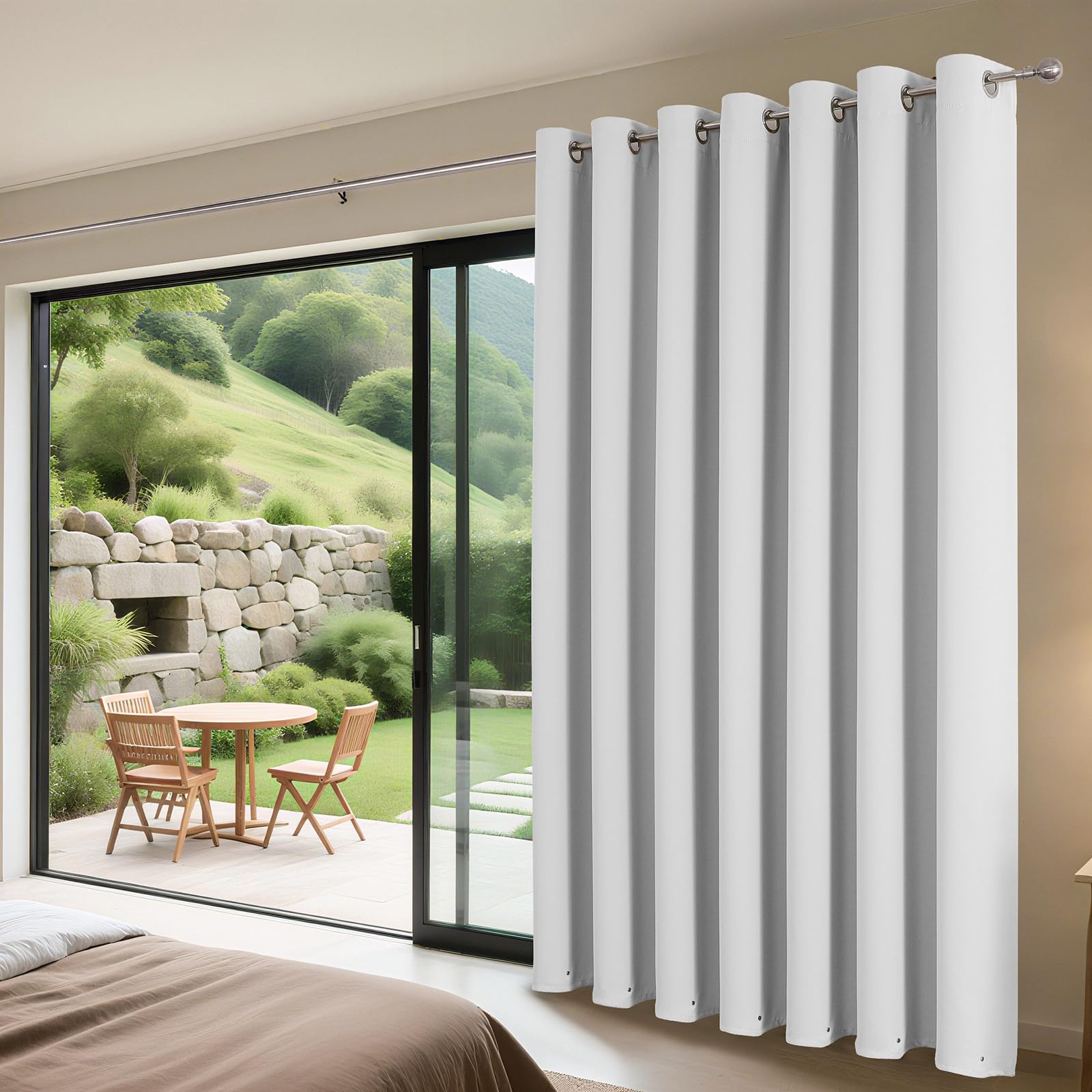 Joydeco Blackout Patio Sliding Door Curtains, Privacy Room Divider Curtains