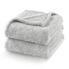 Exclusivo Mezcla Fuzzy Plush Fleece Bed Blanket Twin XL Size, Light Grey