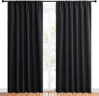 NICETOWN Black Blackout Curtain Blinds - Solid Thermal Insulated Window Treatment Blackout Drapes for Bedroom (2 Panels, 62 inches Wide by 84 inches Long)