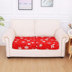 hyha Printed Couch Cushion Covers, Floral Sofa Covers Washable for 2 Cushion Couch, Stretch Pattern Outdoor Cushion Covers for Patio Furniture with Elastic Bottom(2 Packs, Snowflake Bell)