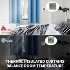 BGment Sky Blue Room Darkening Curtains 95 Inch for Living Room - 2 Panels