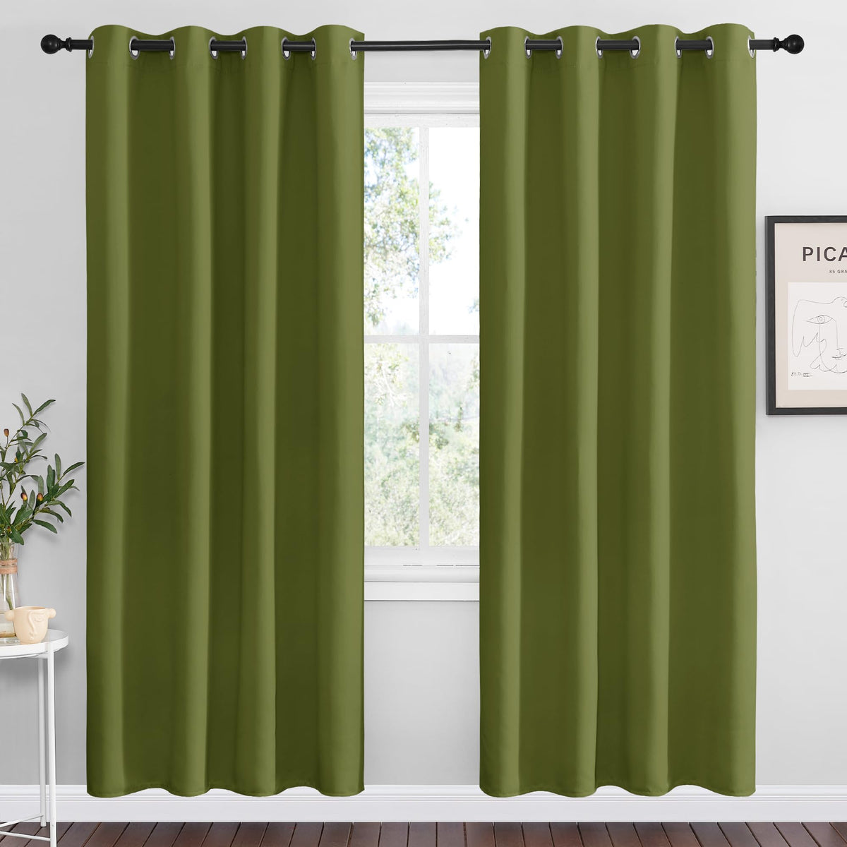 NICETOWN Cappuccino Blackout Curtains for Kitchen 55" w x 78" L 2 Panels