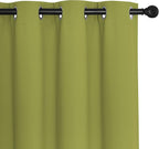 NICETOWN Fresh Green Blackout Curtains for Living Room, Window Treatment Thermal Insulated Room Darkening Grommet Drapes Sound Dampening for Bedroom, 2 Panels, W37 x L72