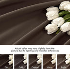MIULEE Chocolate Brown Back Tab Blackout Curtain 96 Inch Long 2 Panels Set for Bedroom, Rod Pocket/Pinch Pleat Thermal Insulated Living Room Darkening Pleated Light Blocking Floor to Ceiling Drape