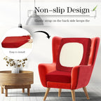 Newwiee Set of 4 Stretch Patio Cushion Covers Sofa Couch Seat Chair Slipcovers Cushion Cover Replacement Furniture Protector for Pets Washable(Burgundy,Seat Cover,Solid)